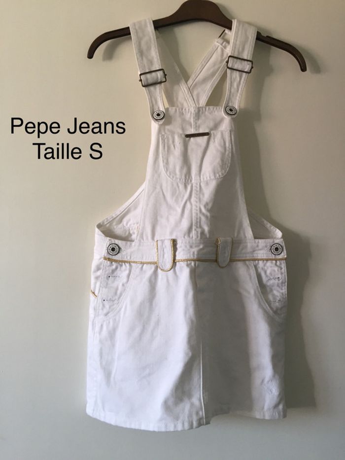 Robe salopette blanche Pepe Jeans Taille S
