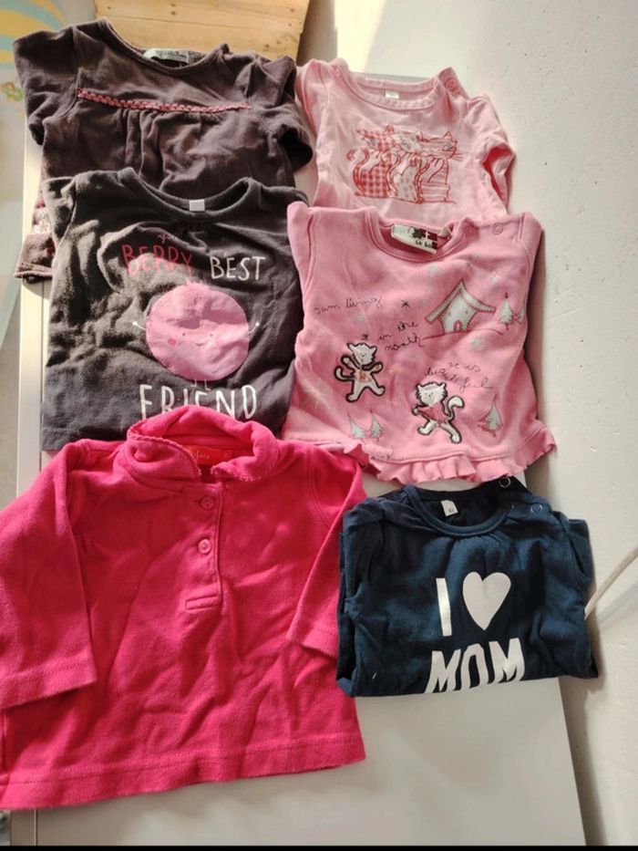 Lot 6 t-shirt manches longues 3 mois
