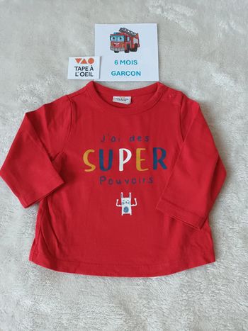 Tshirt 6 mois tape a l oeil