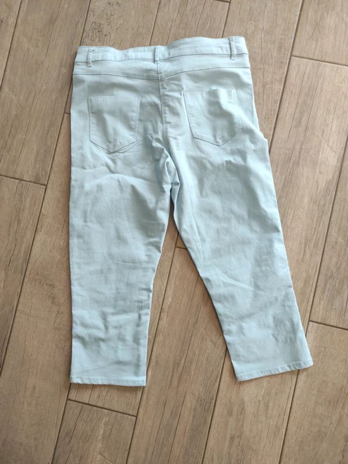 Pantacourt bleu ciel strass neuf 42 - photo numéro 6
