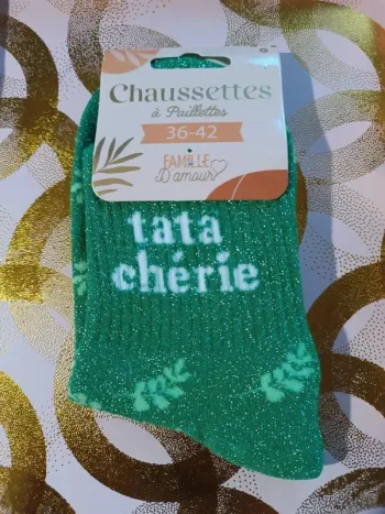 Chaussette à paillettes message