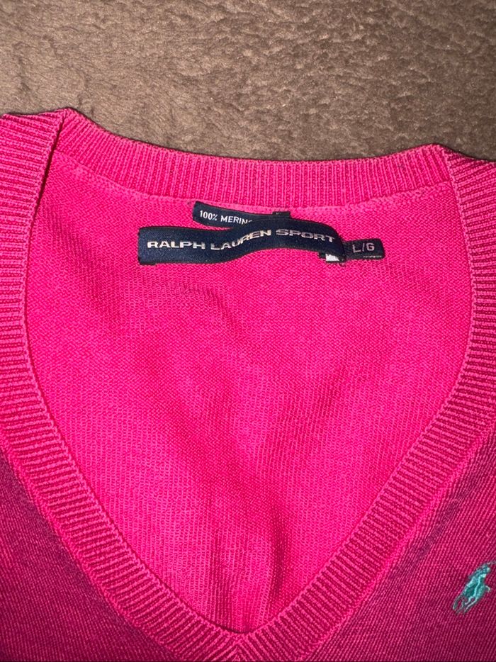 Pull rose Ralph Lauren sport femme taille L en bon état - photo numéro 2