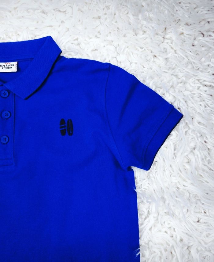 Polo manches courtes bleu royal Garçon taille 8 ans marque TAO 🎸 - photo numéro 4