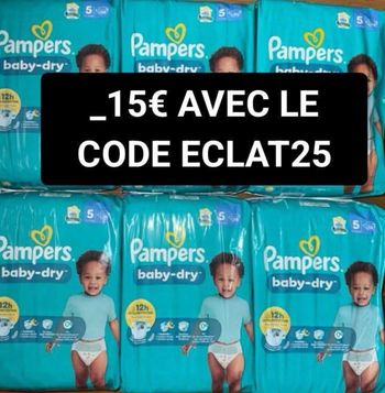 Six pack de couches Pampers taille  5 normal