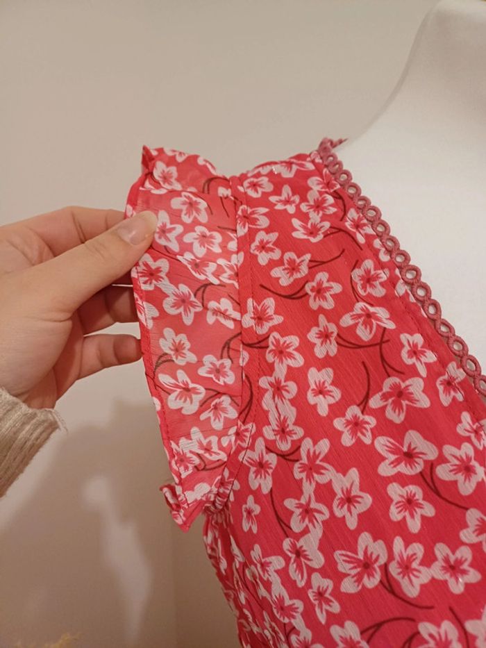 Robe longue rose cache-coeur Fleurie Maëlle taille S 36 - photo numéro 5