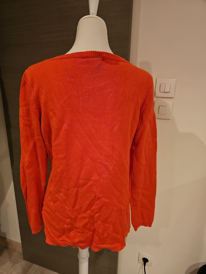 pull orange fleuri Lauren Ralph Lauren lin coton XL - photo numéro 2