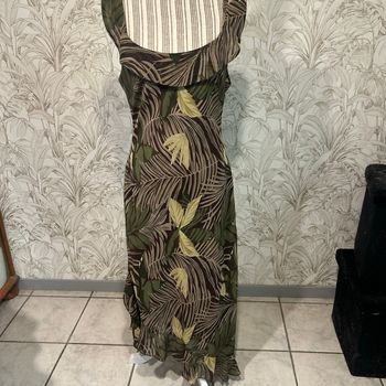 Robe longue motif feuille