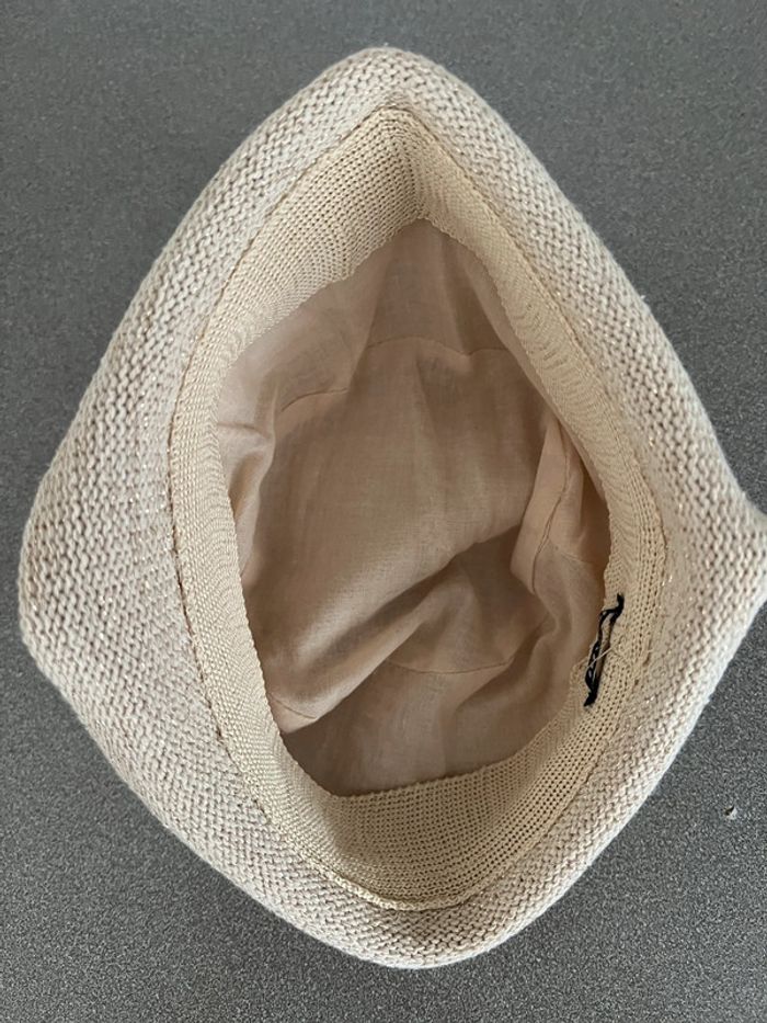 Chapeau beige brillant effet paille taille 45cm Kiabi - photo numéro 4