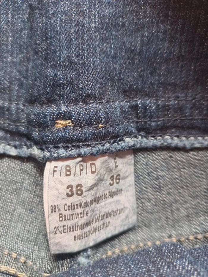 Short bleu jean court taille haute 36 - photo numéro 3