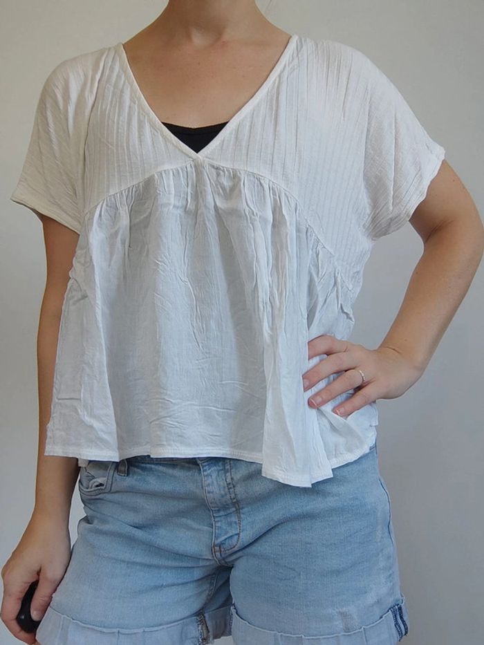 Zara Tee-shirt blanc coupe baby doll – Taille 36 – Très bon état - photo numéro 5