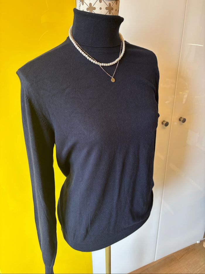 Pull col roulé Zara Bleu Marine - photo numéro 4