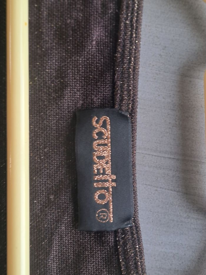 Blouse marron pailleté doré Scudetto - photo numéro 5