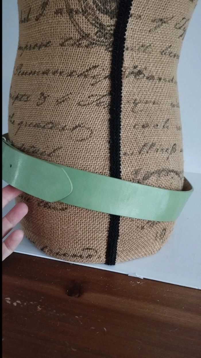 Ceinture verte boucle argenté 95 cm - photo numéro 6