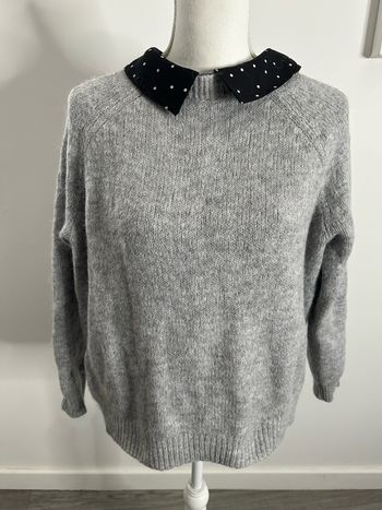 Pull en laine et alpaga gris Camaïeu T38 M