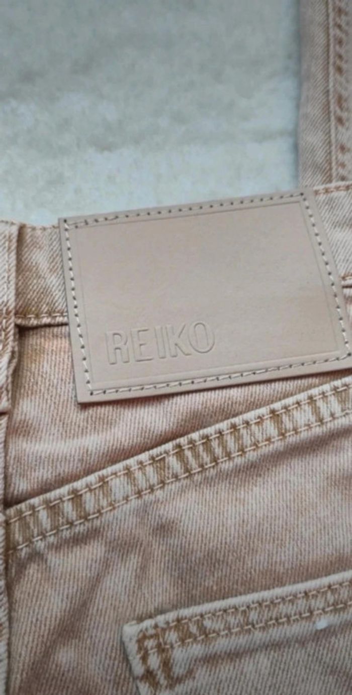 Magnifique jean Reiko neuf beige pêche W23 taille haute - photo numéro 8