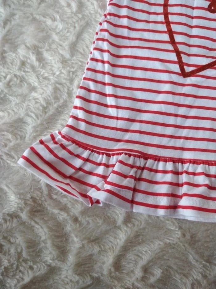 Tunique chemise manches courtes / Robe courte Fille 6 mois cœur Baby club 100% coton - photo numéro 6