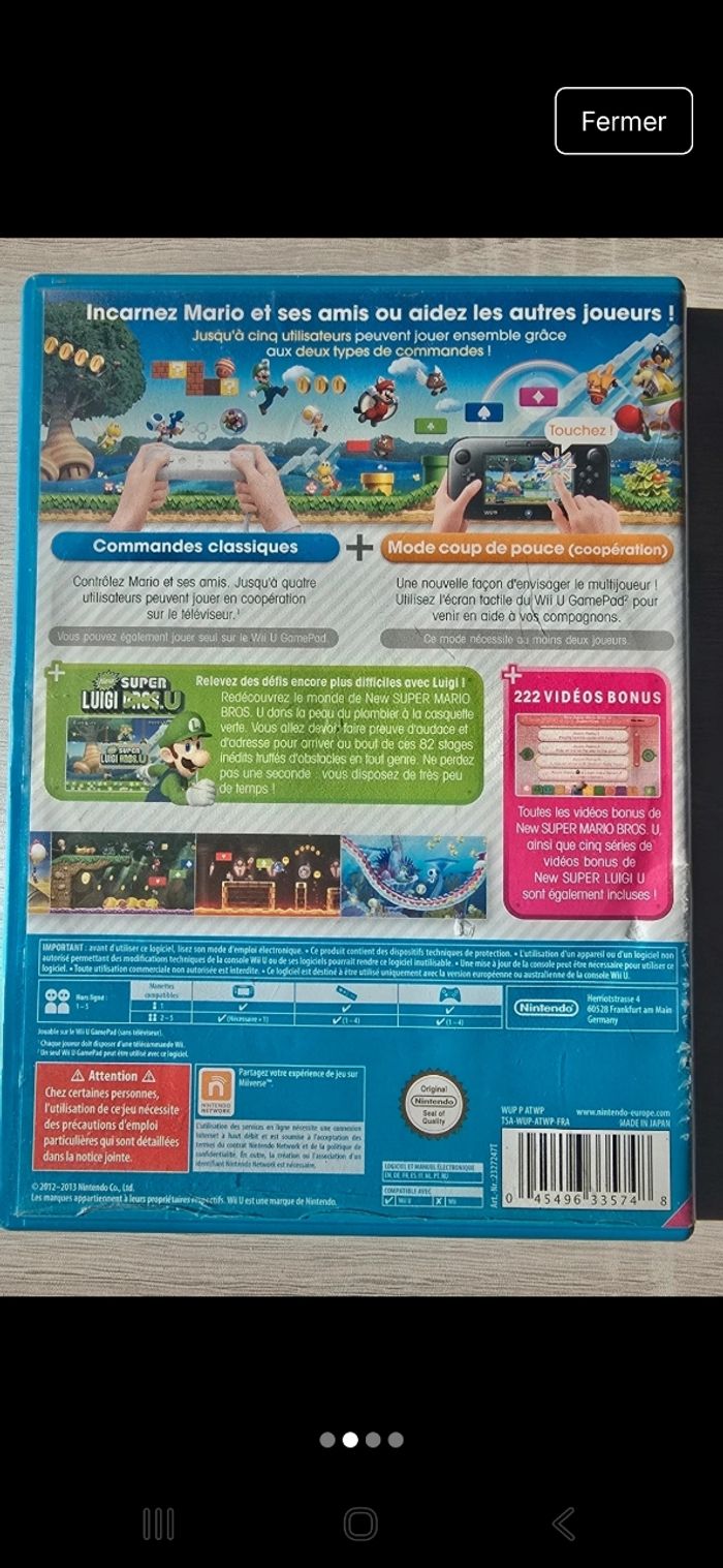 Jeu Wii U super mario Bros.U - photo numéro 2