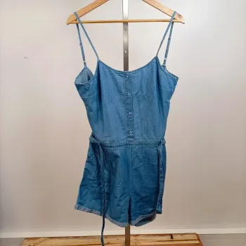 Combishort en jean fluide Darjeeling – bretelles fines, dos nus taille M A943