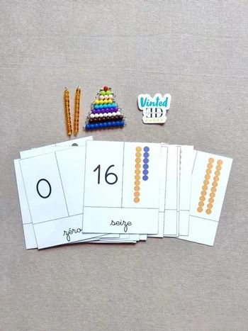 Kit de dénombrement avec perles Montessori de 1 à 20