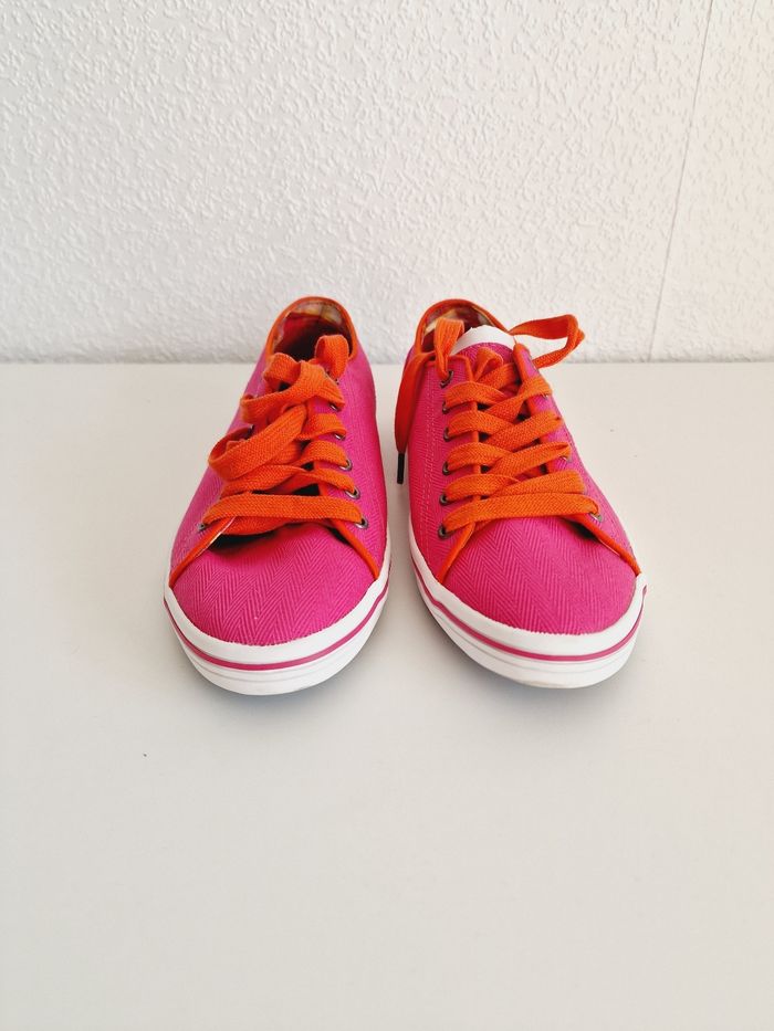 Tommy Hilfiger - Baskets en toile - Rose et orange - 38 - Neuves avec étiquette ! - photo numéro 2