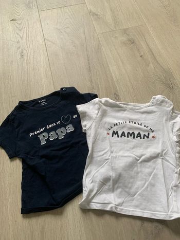 Lot de deux tee-shirt Kiabi, 18 mois en très bon état