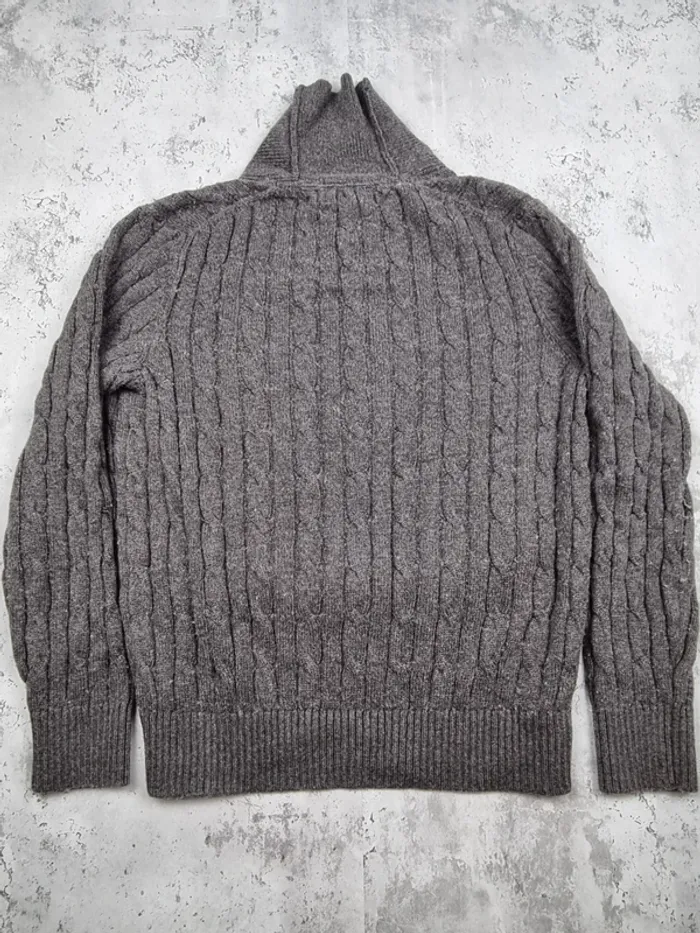 Pull col châle gris Tommy Hilfiger – Taille L Homme (mesures en photos) - photo numéro 4