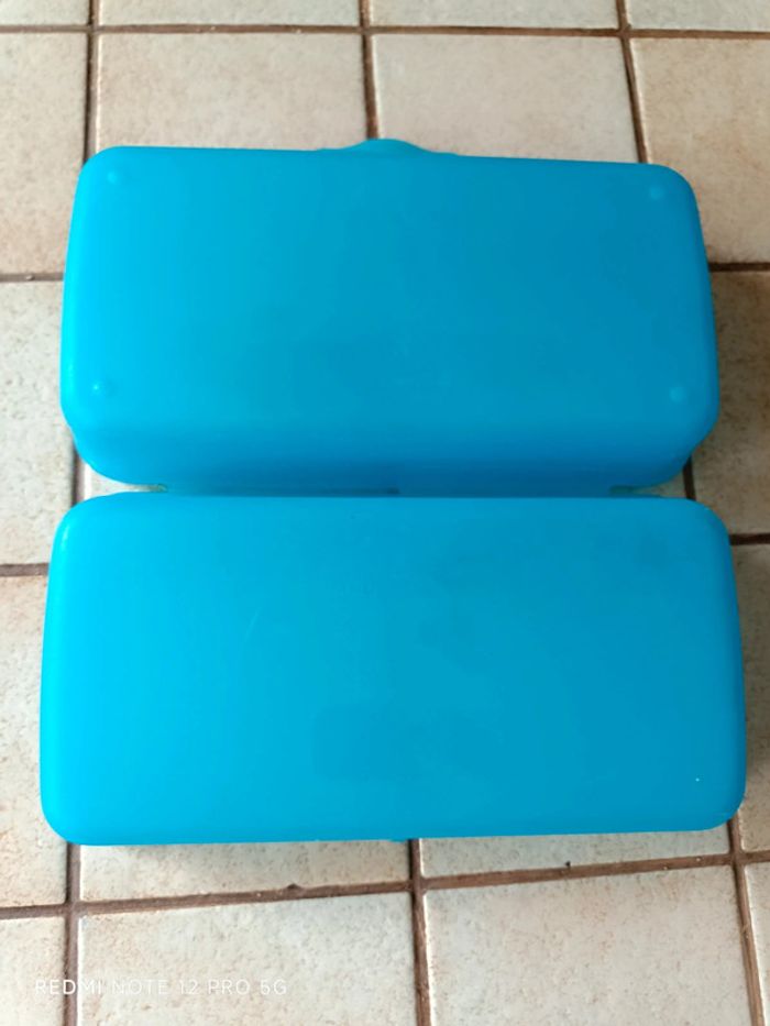 Boite Tupperware pour goûter bleu turquoise - photo numéro 13
