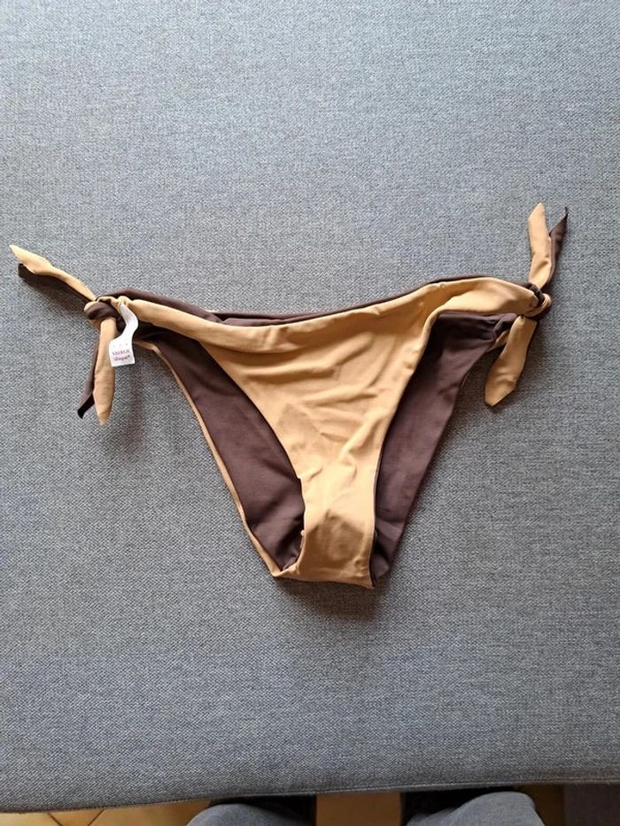Maillot de bain / bikini réversible marron / beige en M - photo numéro 5