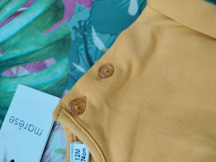 #tee shirt#jaune#motif fleuri - photo numéro 5
