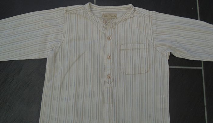 Jolie chemise à col tunisien garçon 18 mois - photo numéro 2