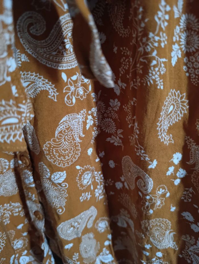 Robe Pimkie orange motif cachemire avec ceinture taille 40 - photo numéro 3