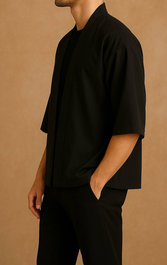 Kimono moderne homme noir M - photo numéro 5