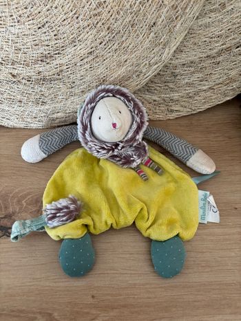 Doudou plat les pachats jaune vert moulin roty
