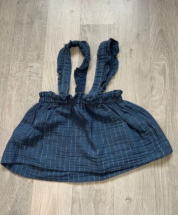 Jupe salopette à bretelles 9-12 mois 80 cm Zara bleu