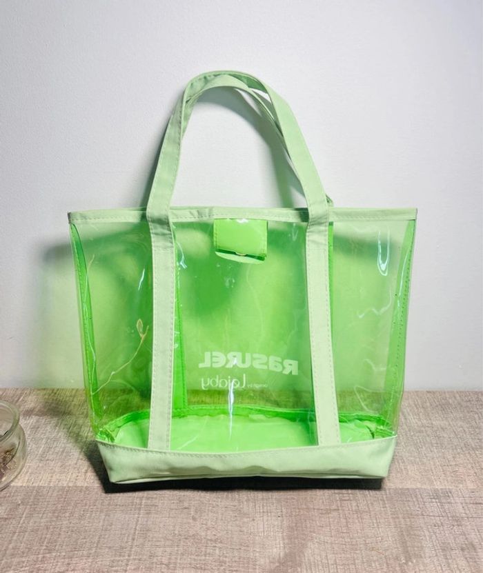 👜 petit sac vert transparent de plage #rasurelbylejaby - photo numéro 2