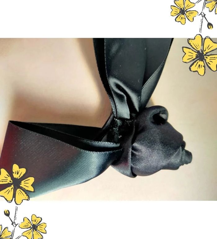 Serre-tête noir élégant avec nœud en satin façon rose – Style chic intemporel - photo numéro 8