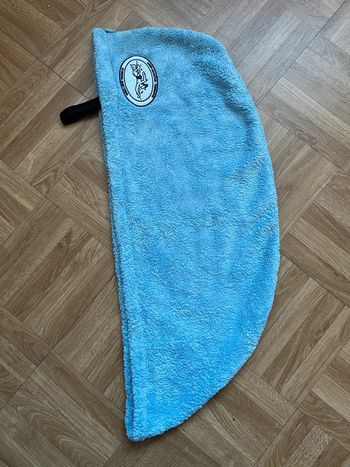Serviette cheveux de bain bleu turquoise