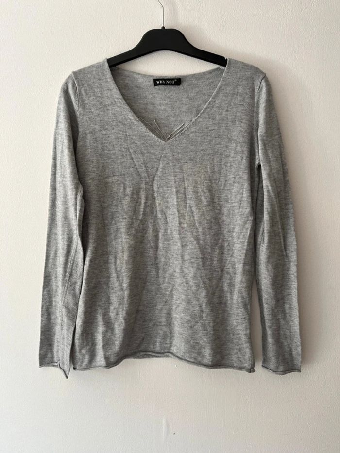 🩶 Magnifique Pull gris Why not Taille Unique 🩶