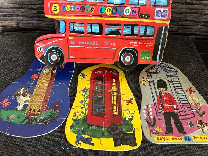 Boite de 3 puzzles en bois london Vilac - photo numéro 6