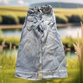 Beau jean large taille ajustable