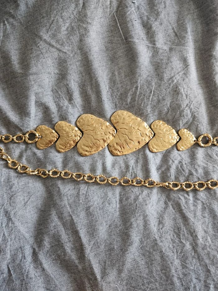 Sublime ceinture chaine dorée à cœurs Zara - photo numéro 5