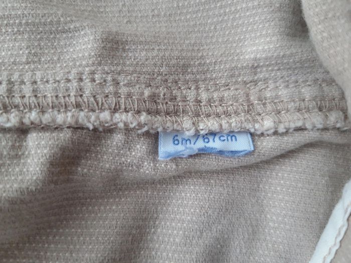 Salopette beige Petit Bateau en velours côtelé 6mois 67cm - photo numéro 4