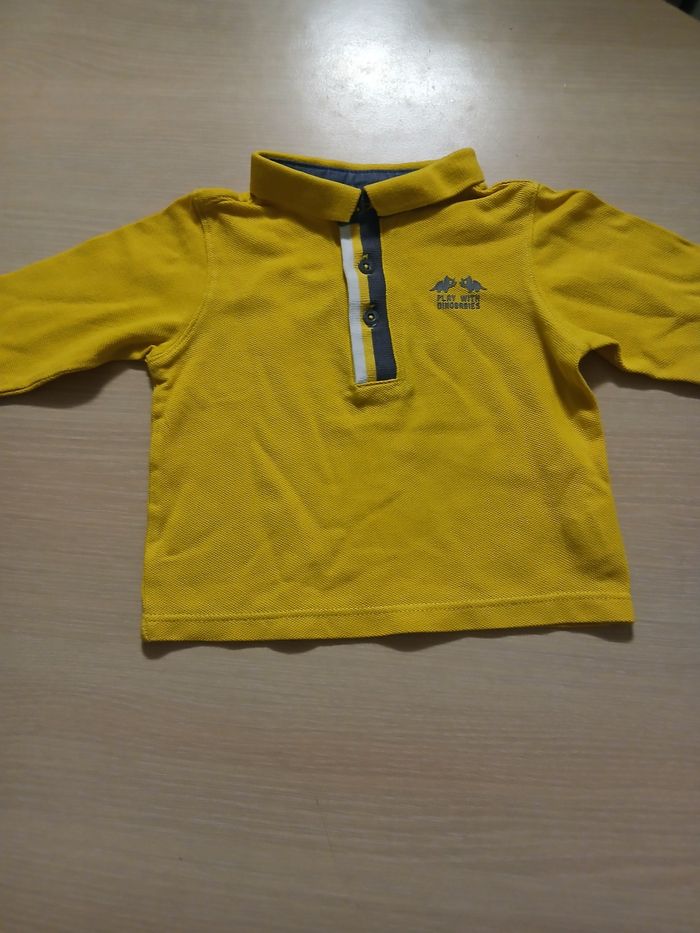 Polo longue manches en coton bebe taille 6 mois marque obaibi - photo numéro 9