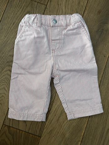 Pantalon à rayures Roses et Blanches - 3 mois - Petit Bateau - Parfait état 