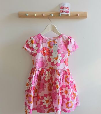 Robe motif floral et barettes assorties jacadi
