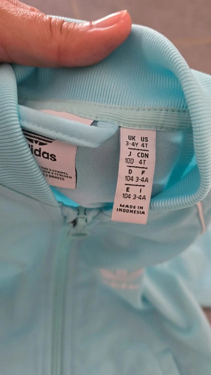 Ensemble jogging Adidas turquoise - photo numéro 3
