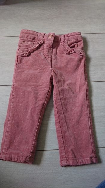 Pantalon velours  doublure polaire comme neuf 12 mois