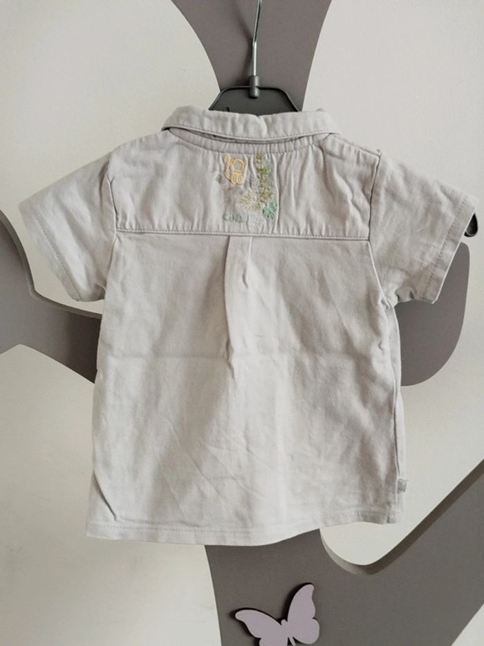 Chemise manches courtes grise Obaibi taille 3 mois - photo numéro 2