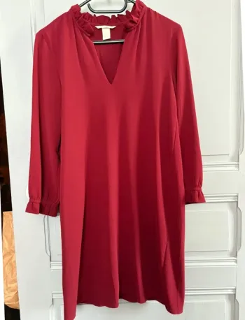 Robe bordeaux à manches longues H&M 34