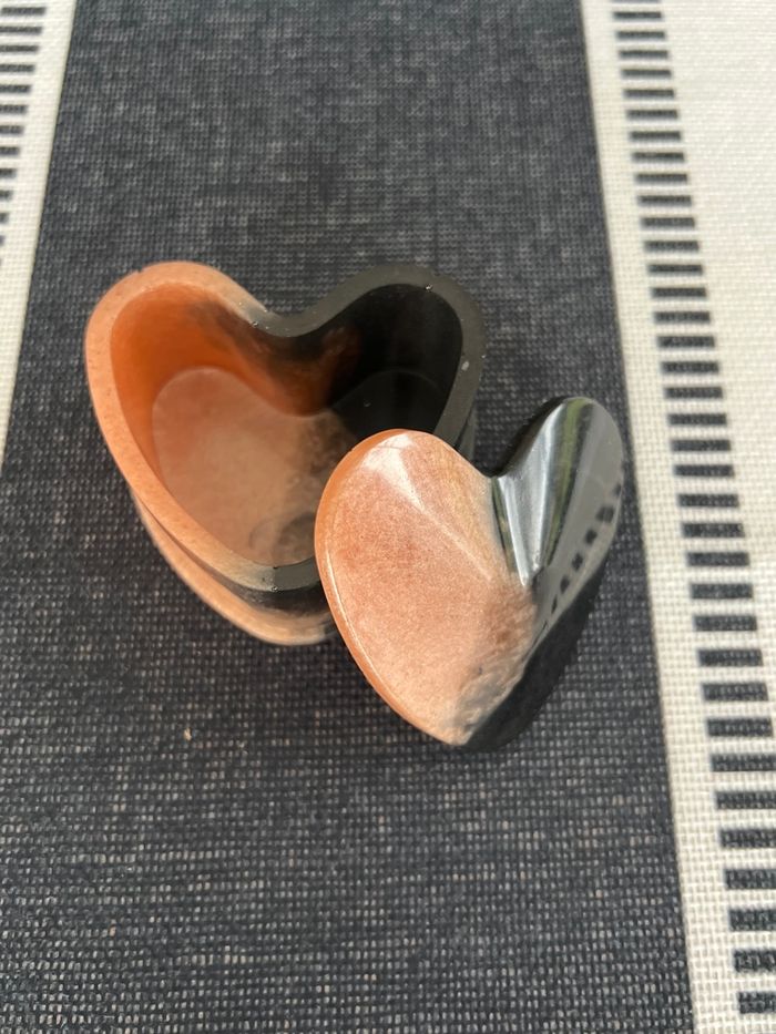 Coffre à bijoux en forme de cœur + boucles d’oreilles+ porte-clefs, nounours - photo numéro 3